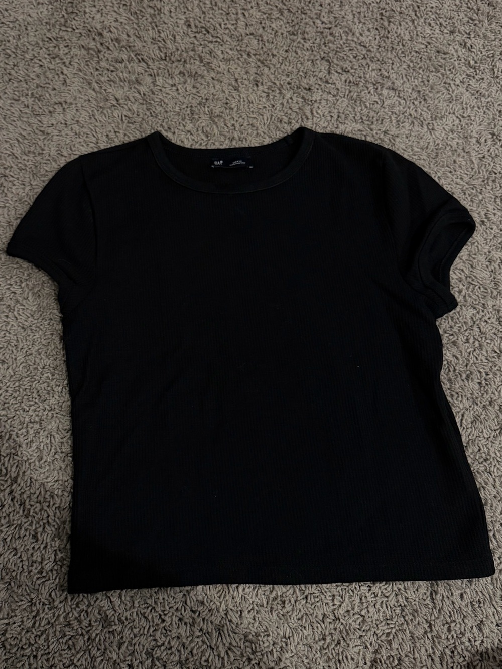 GAP Black Ribbed Short Sleeve Tee
